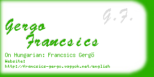 gergo francsics business card
